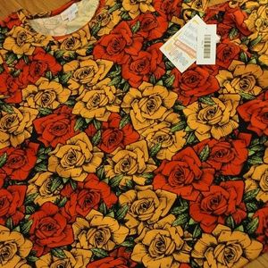 💚Lularoe Carly small red and yellow roses